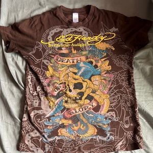 vintage ed hardy rhinestone tee